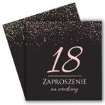 Zaproszenia na 18 Urodziny CZARNE 2-wzory