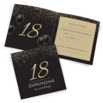 Zaproszenia na 18 Urodziny CZARNE 2-wzory - obrazek 3