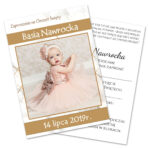 Zaproszenia na chrzest pocztówka A6 ze zdjęciem 27-wzorów