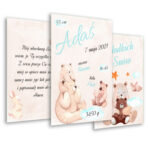 Metryczki do pokoju dziecięcego 3szt. format A4-13 wzorów - obrazek 2