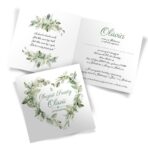 Zaproszenia na Chrzest Eukaliptus 8-wzorów - obrazek 2