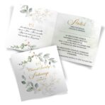 Zaproszenia na Chrzest Złoto-Zielone 8-wzorów - obrazek 5