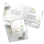 Zaproszenia na Chrzest Złoto-Zielone 8-wzorów - obrazek 6