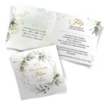 Zaproszenia na Chrzest Złoto-Zielone 8-wzorów - obrazek 2