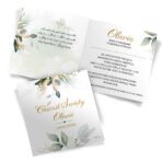 Zaproszenia na Chrzest Złoto-Zielone 8-wzorów - obrazek 3