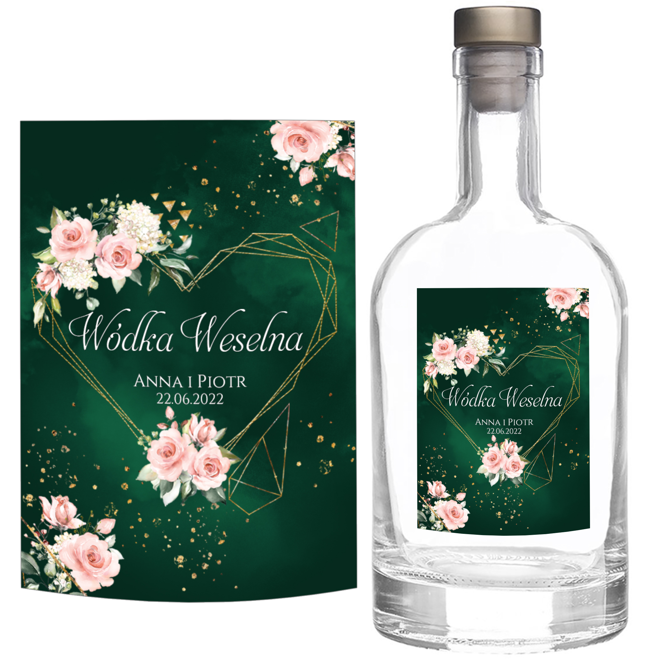 WIZU_5 Naklejki na wódkę weselną
