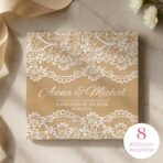 Zaproszenia eko tło białe napisy