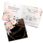 Zaproszenia ślubne czarne - Peonia2 - 12wzorów - obrazek 2