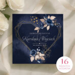 Zaproszenia ślubne - 7wzorów - ciemne