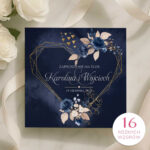 Zaproszenia ślubne - 7wzorów - ciemne
