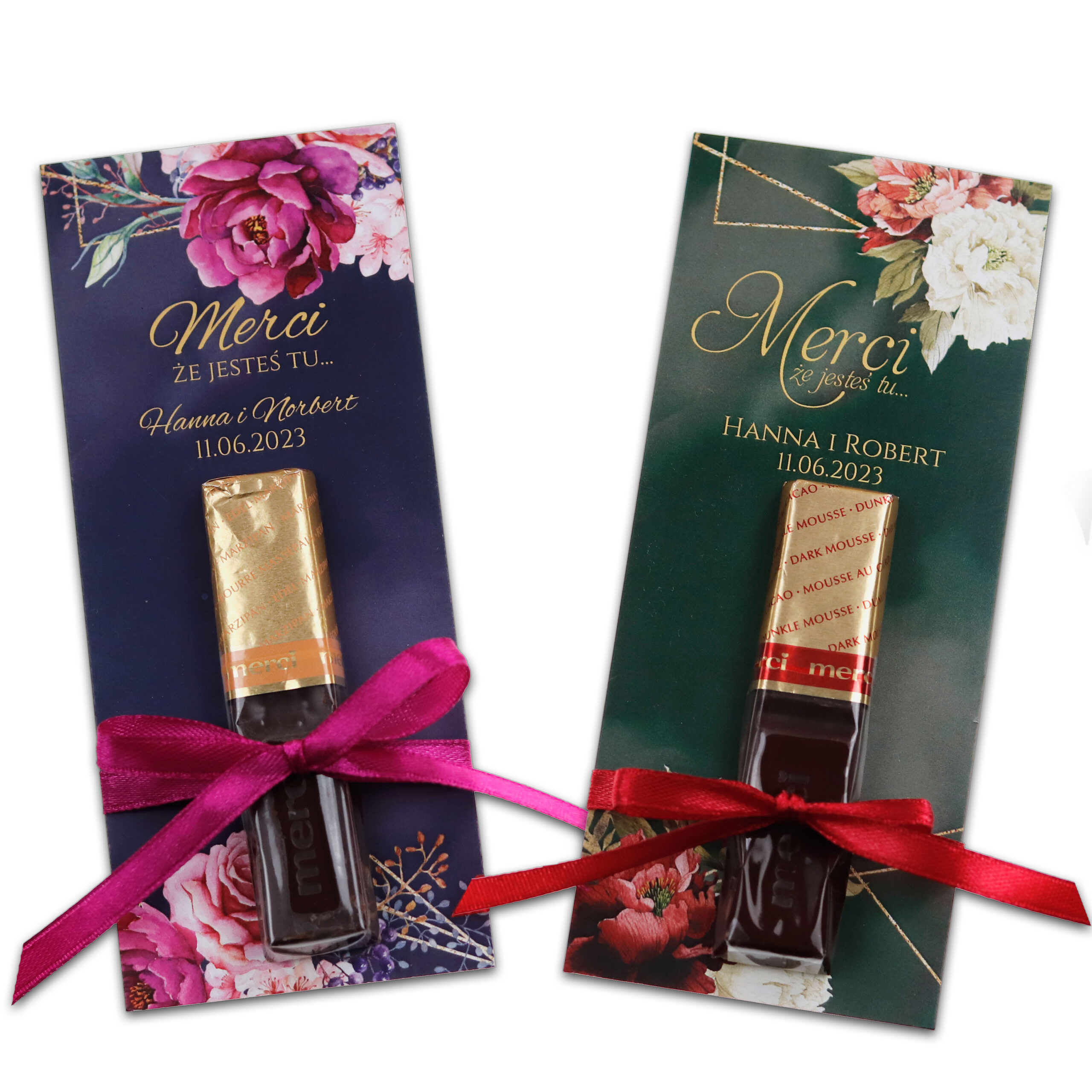 1 Podziękowania MERCI 170wzorów ciemne 2szt - obrazek 1