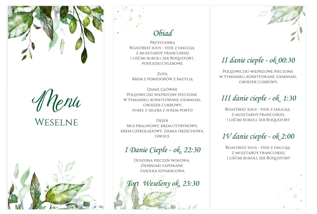 menu weselne DL 15