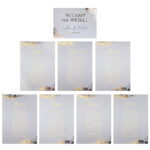 Karty A4 z usadzeniem gości złocone Ofelia3  8szt