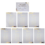 Karty A4 z usadzeniem gości złocone Ofelia3  8szt