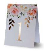 Numerki na stół złocone liście Elza9 7 szt.