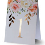 Numerki na stół złocone liście Elza9 7 szt.