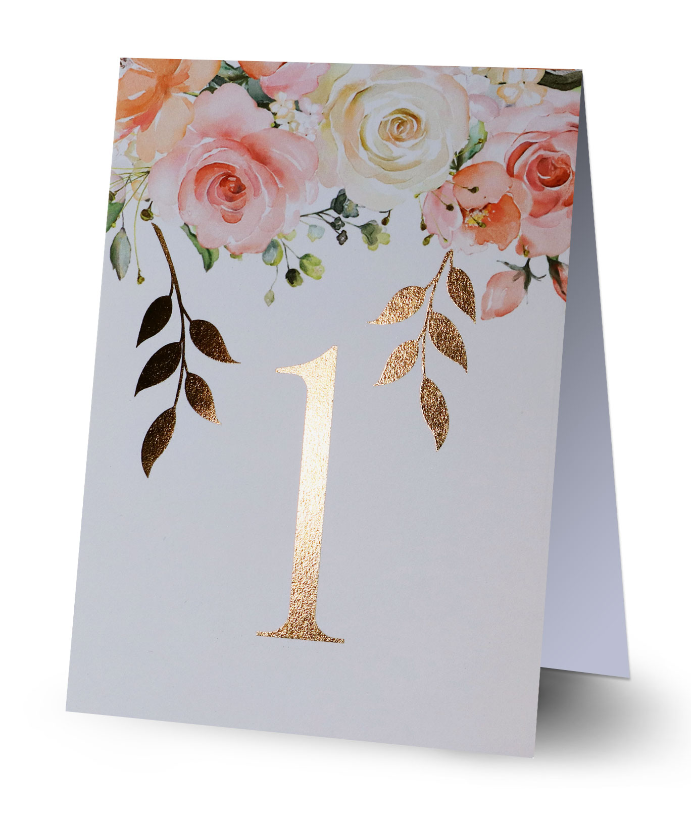 NUM_nr2 Numerki na stół złocone liście Elza9 7 szt. - obrazek 1