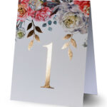 Numerki na stół złocone liście Elza6 7 szt.