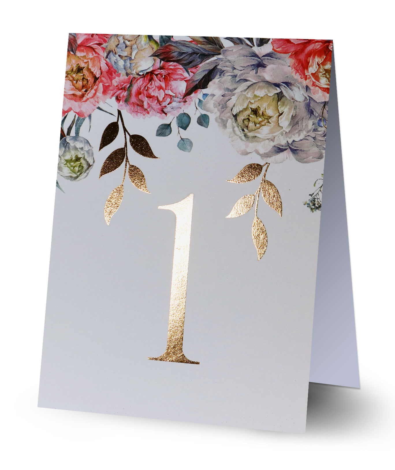 NUM_nr5 Numerki na stół złocone liście Elza6 7 szt. - obrazek 1