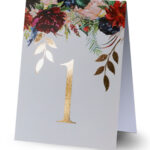 Numerki na stół złocone liście Elza5 7 szt.