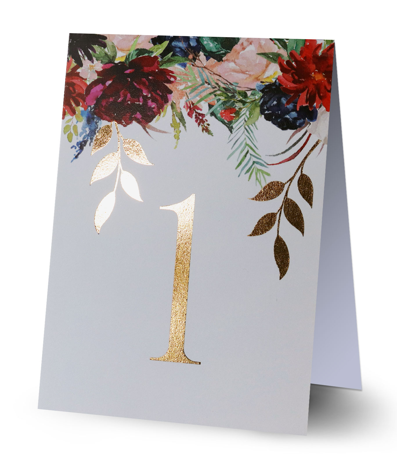 NUM_nr6 Numerki na stół złocone liście Elza5 7 szt. - obrazek 1