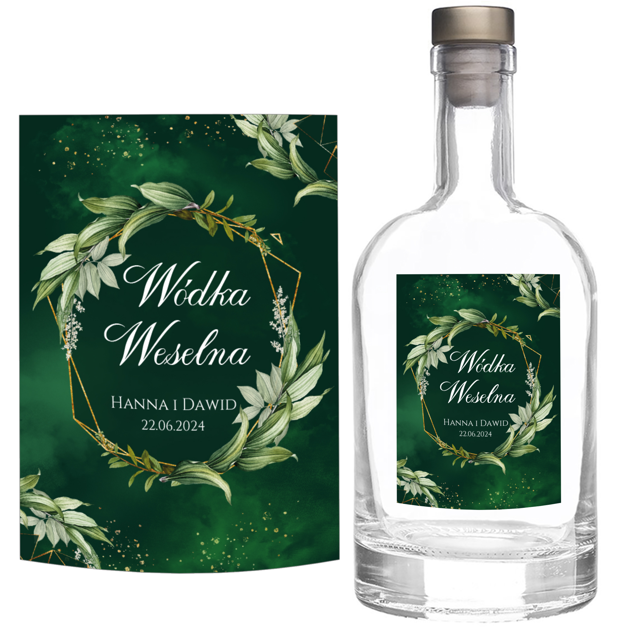 WIZU_4 Naklejki na wódkę weselną 7wzorów ciemne - 8szt - obrazek 1