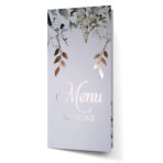 Menu Weselne DL złocone liście zielone Elza7