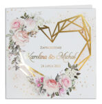 Zaproszenia Ślubne złocone - Ariana Zło - 6 wzorów