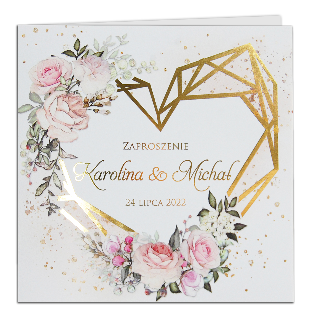 front prosty wiz6 Zaproszenia Ślubne złocone - Ariana Zło - 6 wzorów - obrazek 1