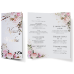 Menu Weselne DL złocone serca Ariana 6 wzorów
