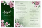 Menu Weselne DL z kwiatami Megan 8 wzorów - obrazek 3