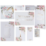 Zaproszenia Ślubne Ariana Próbki Złocone W1 9elementów