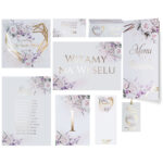 Zaproszenia Ślubne Ariana Próbki Złocone W6 9elementów