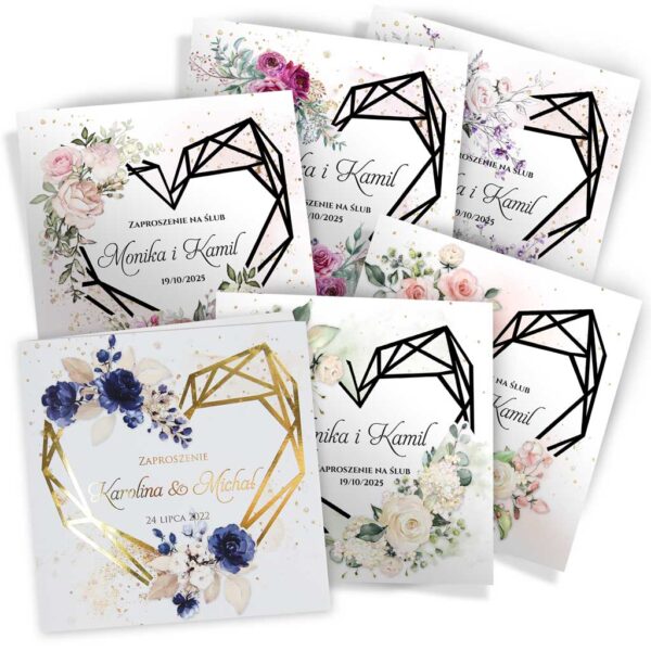 zaproszenia ślubne złocone