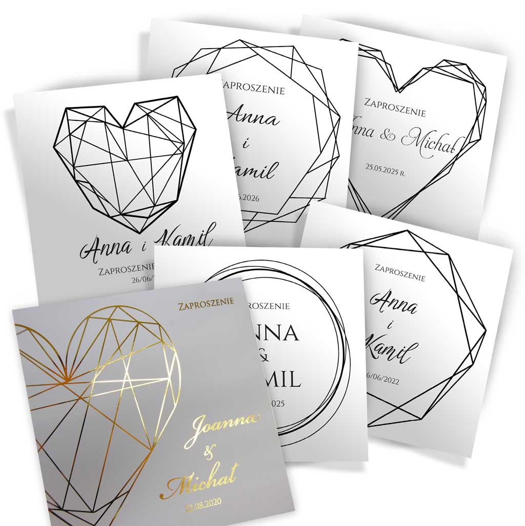 zaproszenia ślubne złocone