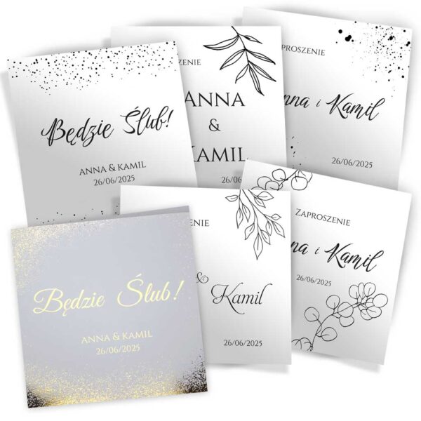 zaproszenia ślubne złocone