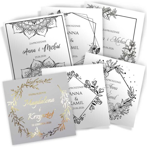 zaproszenia ślubne złocone