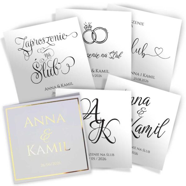 próbki zaproszeń złoconych