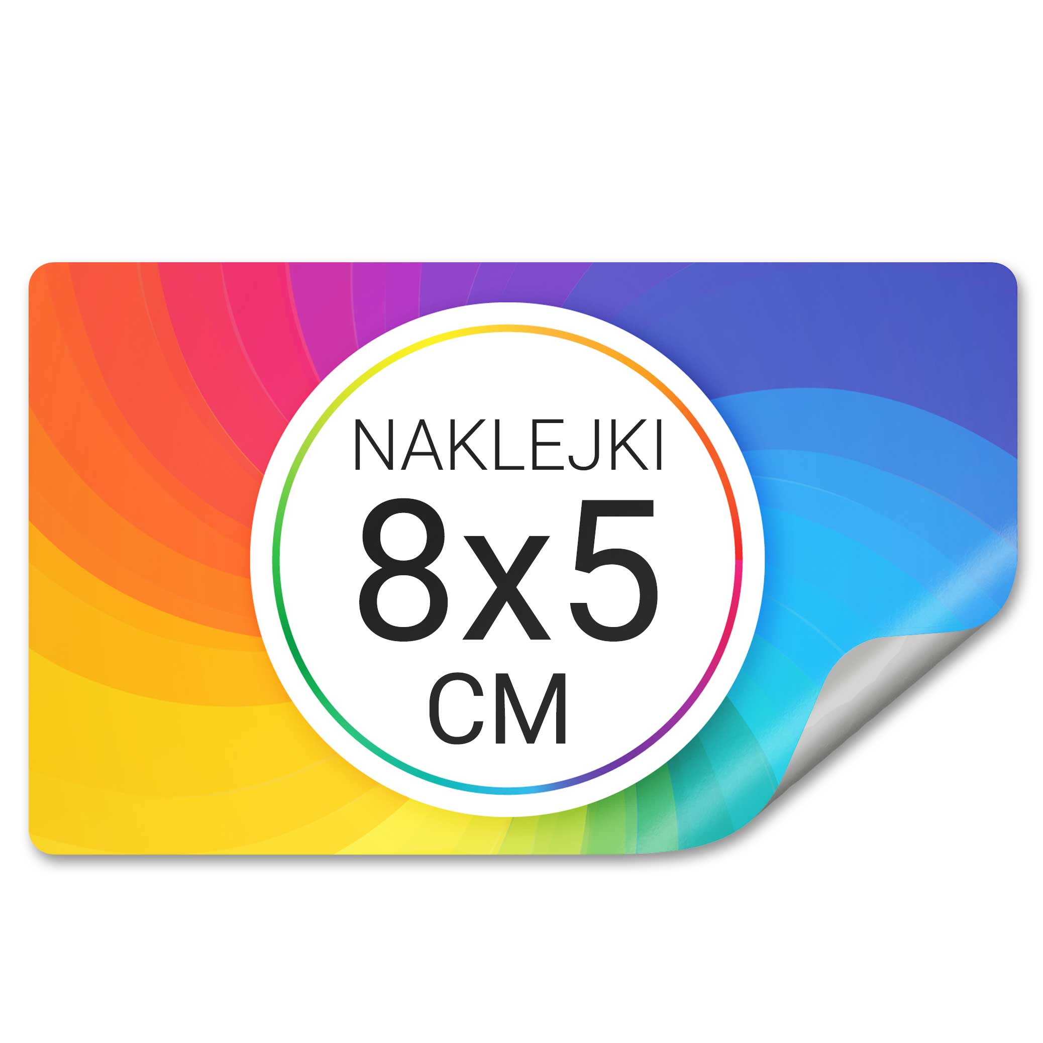 wiz-prostokąt-8x5cm Naklejki Własny Projekt Prostokąt 30szt 80x50mm - obrazek 1