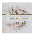 Zaproszenia Ślubne złocone - Peonia - 12wzorów - obrazek 2