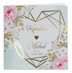 Zaproszenia Ślubne złocone - Peonia - 12wzorów - obrazek 3