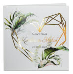 złocone zaproszenia ślubne