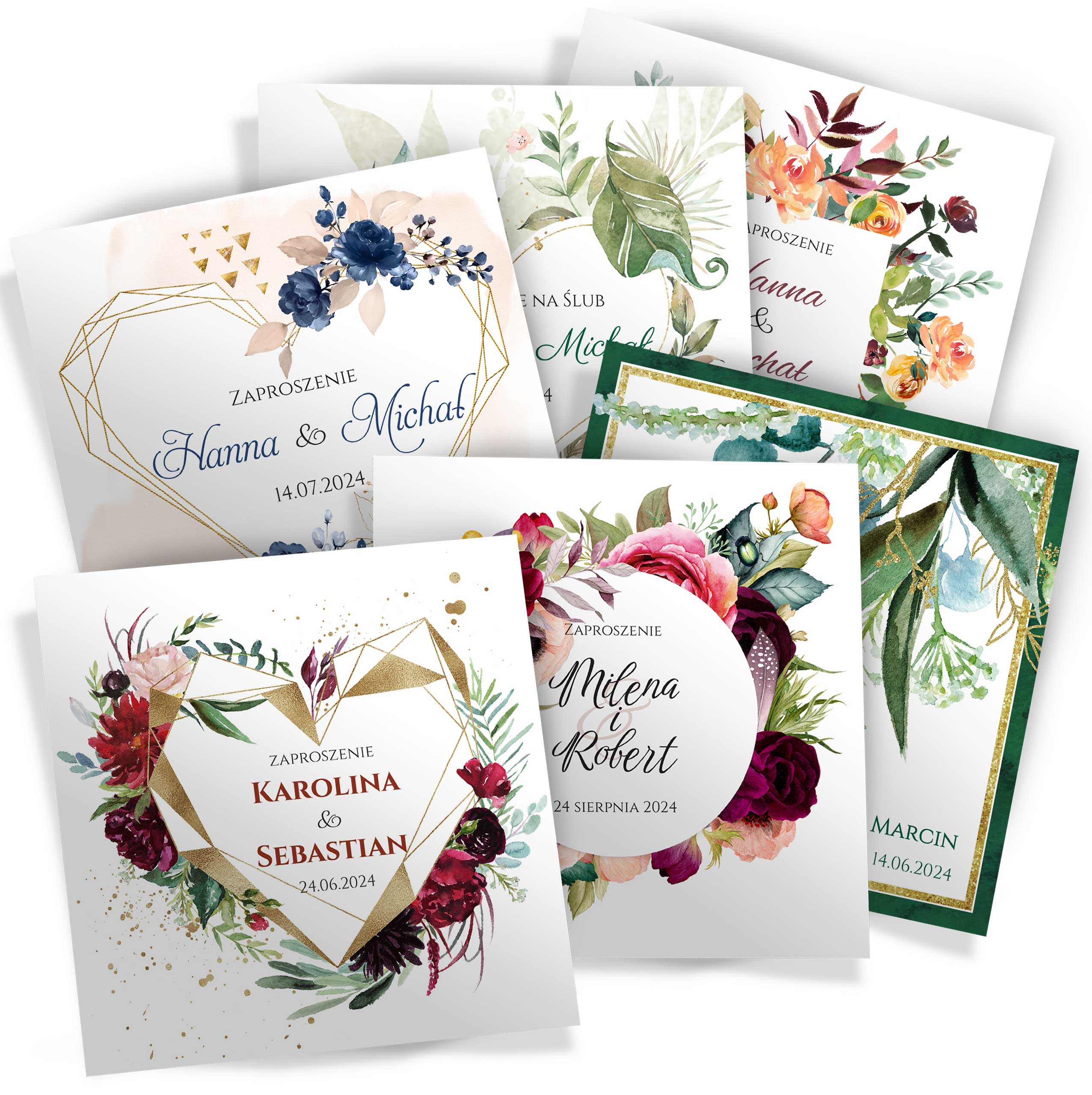 wiz-mix-ramki Próbki Zaproszenia Ślubne Mix Ramki 6szt - obrazek 1