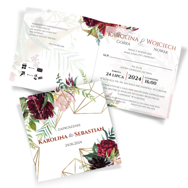 zaproszenia ślubne rustykalne