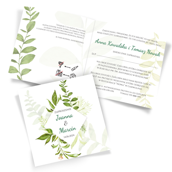 zaproszenia ślubne boho