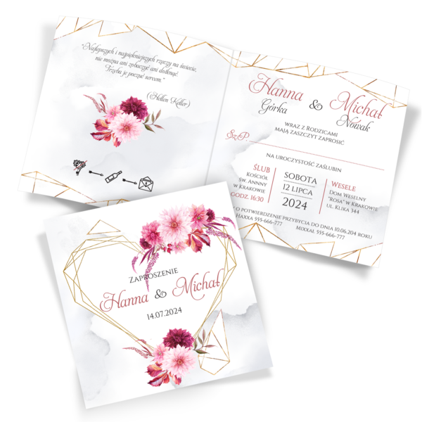 zaproszenia ślubne boho