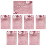 Karty A4 z usadzeniem gości Irelia 4 wzory 8szt.