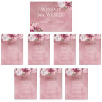 Karty A4 z usadzeniem gości Irelia 4 wzory 8szt.