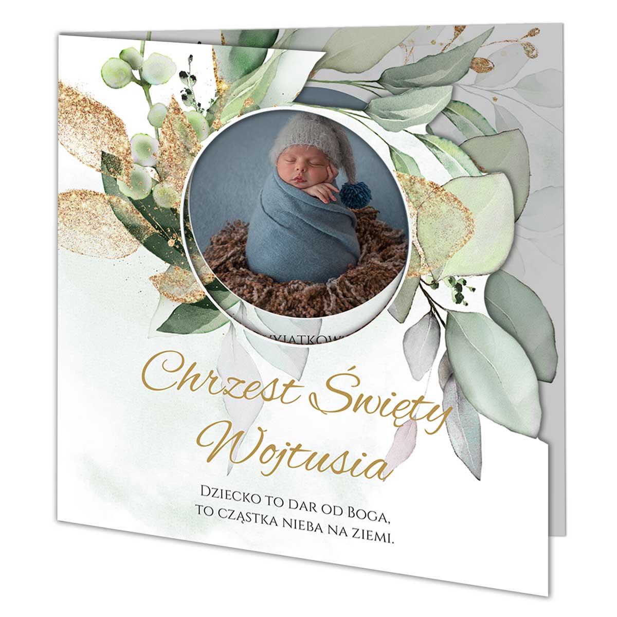 mockup-zaproszenia-chrzest-wycinane-front Zaproszenia na Chrzest - Selena - ze zdjęciem - obrazek 1