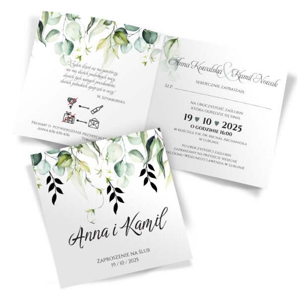 Zaproszenia ślubne złocone